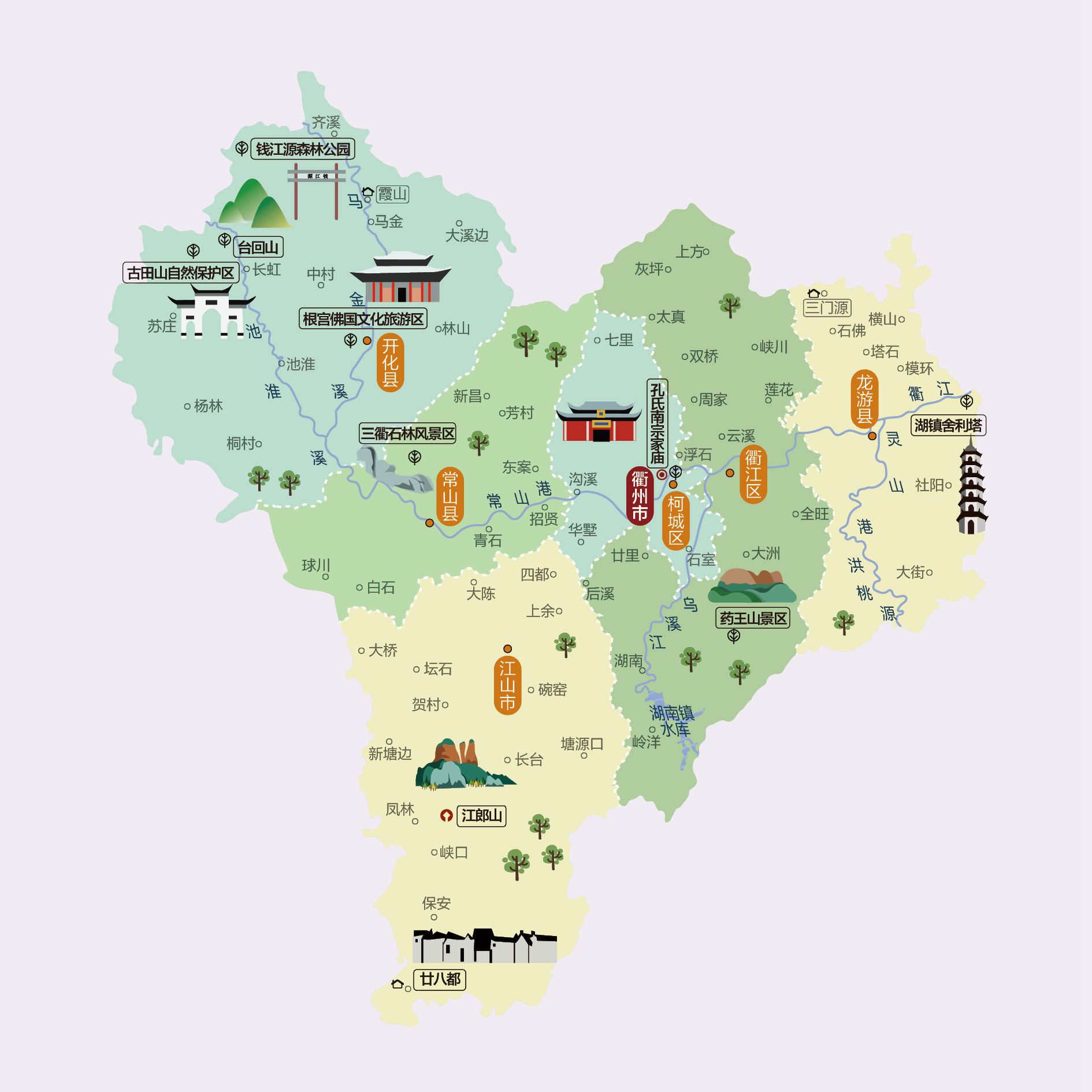 衢州哪里好玩,衢州全景游玩景点地图 - 小马查询网